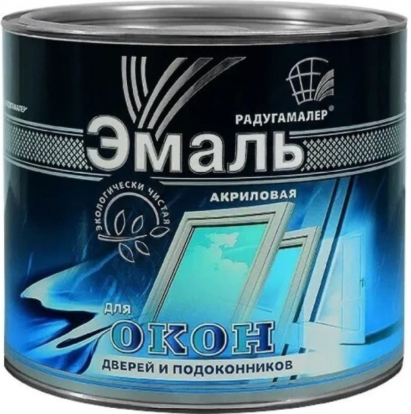 Радуга эмаль акриловая для окон Белая 1,9 кг