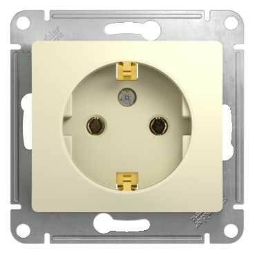Розетка Glossa с заземлением GSL000243 Бежевая