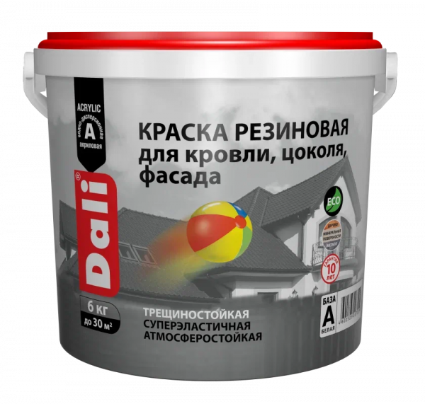 Краска фасадная резиновая Dali 6 кг серая 20725