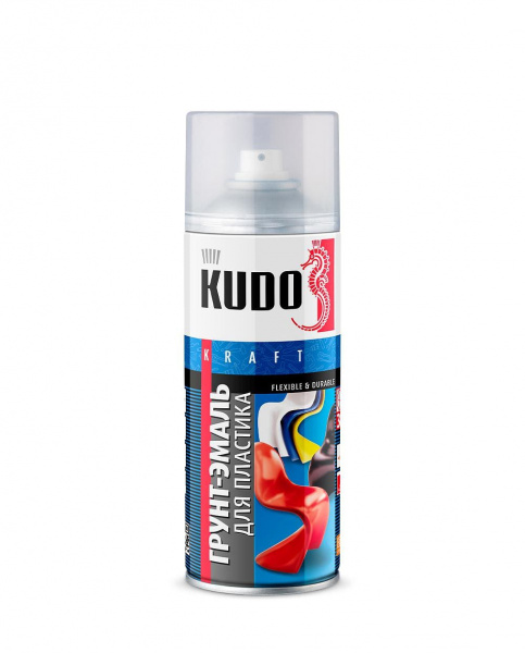 Грунт-эмаль для пластика Серый KUDO KU-6001 520мл
