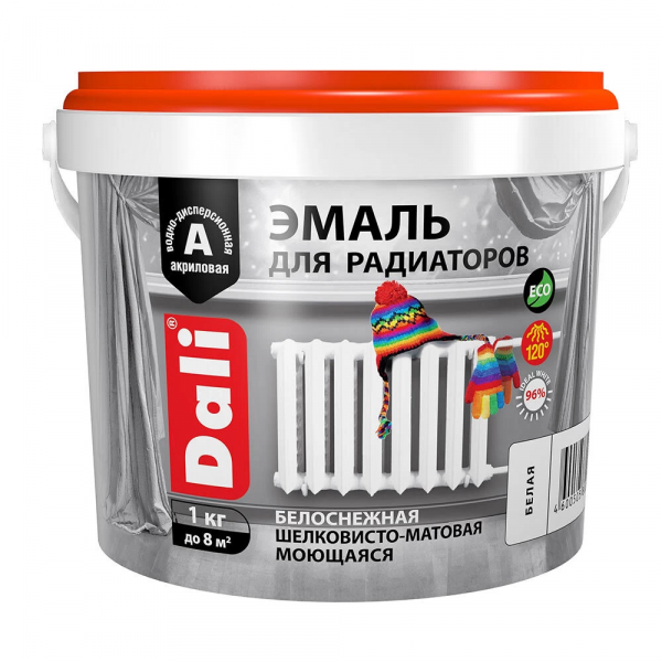 Эмаль для радиаторов Dali акриловая Белая 1кг