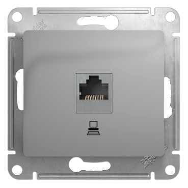 Компьютерная розетка Glossa GSL000381K Алюминий