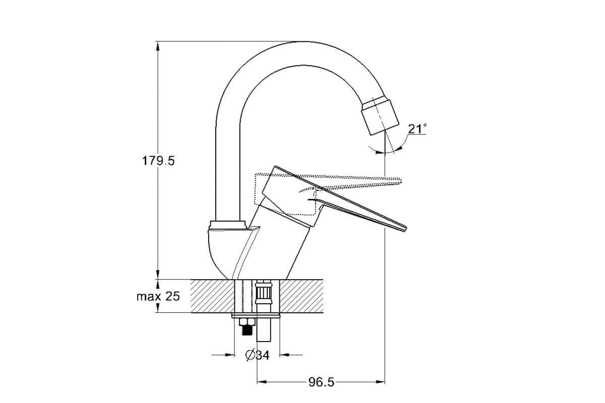 Смеситель для умывальника Slone SUP1-A045 1