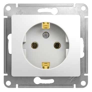 Розетка Glossa с заземлением GSL000143 Белая