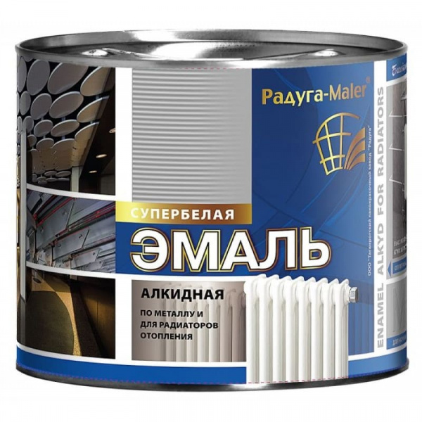 Радуга эмаль алкидная для радиаторов Белая 0.9 кг