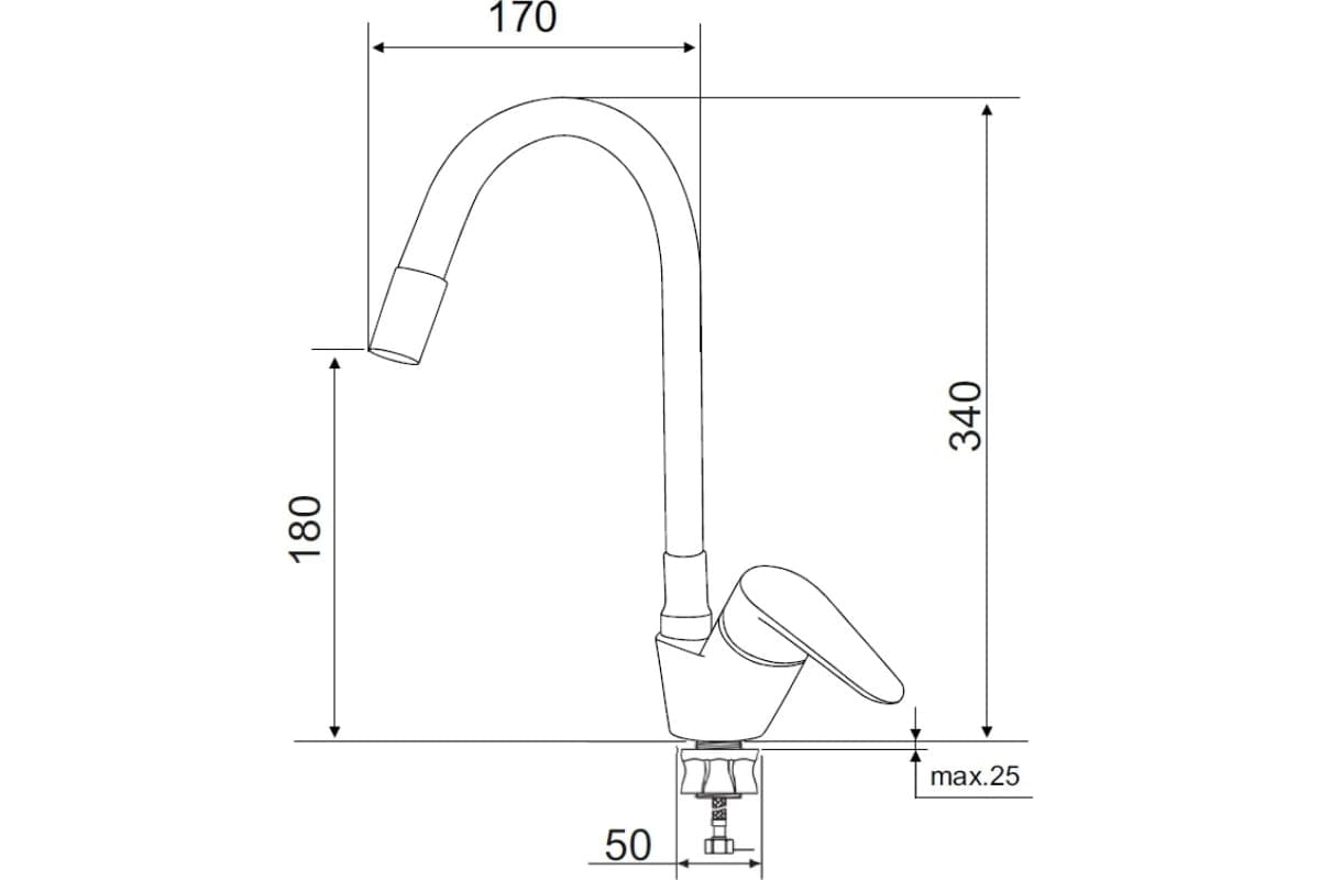 Смеситель для раковины Мануфактура SUS126W-016F